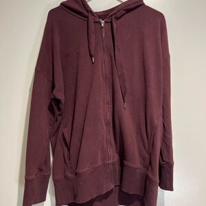 Aerie Rich Burgundy Zip-Up Jacket